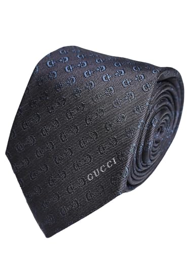GUCCI グッチ 極美品 未使用に近い GG柄 ネクタイ ブラウン 光沢あり GUCCI グッチ シルク100％ ダミエジャガード 総柄 ネクタイ メンズ